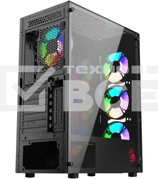 Компьютерный корпус Bloody BD-CC120F черный без БП ATX 8x120мм 1xUSB 2.0 1xUSB 3.0 audio bott PSU