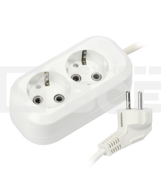 Удлинитель Smartbuy (SBE-16-2-02-Z) 2 гнз х 2,0 м (16А/3.5 кВт, ПВС 3х1.0)