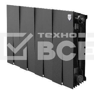 Радиатор биметаллический Royal Thermo PianoForte 300 черный - 8 секц.