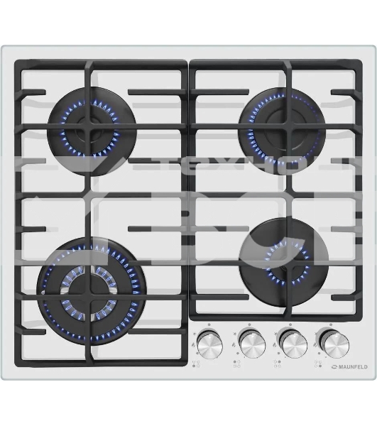 Газовая варочная панель Maunfeld EGHG.64.63CW/G, 4 конфорки, закаленное стекло, белый