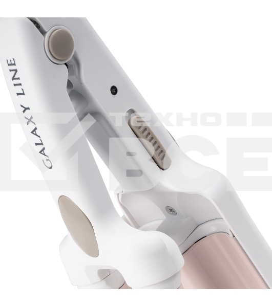 Щипцы для завивки волос Galaxy Line GL4667 белый/бежевый, 10 мм, 180 °C, 1 режим