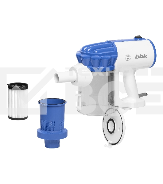 Пылесос вертикальный BBK BV2512 белый/синий, питание от сети, 100 Вт, уборка сухая, пылесборник 0.5 л