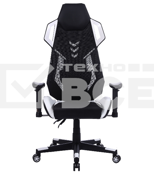Кресло игровое Cactus CS-CHR-090BLW черный/белый, сиденье черный/белый, эко.кожа, крестовина пластик, пластик черный/белый