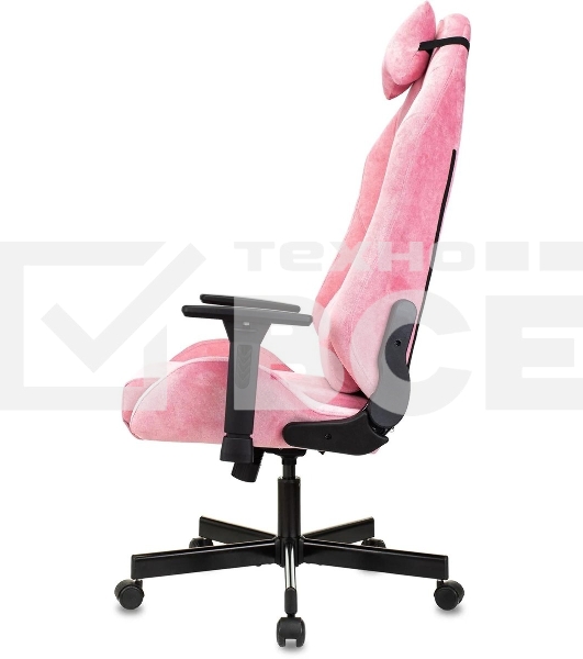 Кресло игровое Knight N1 Fabric розовый Velvet 36 с подголов. крестовина металл