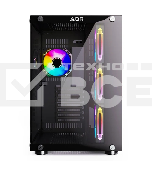 Компьютерный корпус ABR Sea View Black (1*USB Type-C, 2*USB 2.0, HD Audio, 4xRGB Fan, ATX, Micro-ATX)