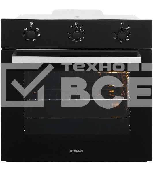 Духовой шкаф Электрический Hyundai HEO 6631 BG черное стекло