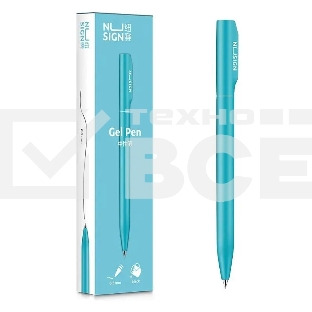 Ручка гелевая Deli Nusign NS552blue голубой, черные чернила, линия 0.5мм