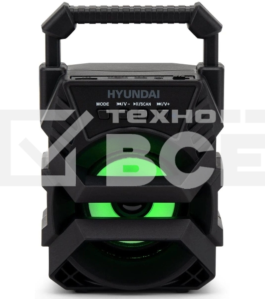 Колонка портативная Hyundai H-PS1000 черный 9 Вт 1.0 BT/USB 10м 500mAh