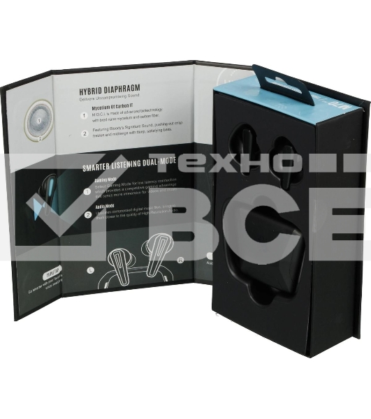 Гарнитура проводная с микрофоном A4Tech Bloody M70 черный/синий вкладыши BT в ушной раковине (M70 BLACK+BLUE)