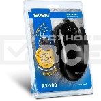 Мышь проводная SVEN RX-100 черный, 4000 dpi, USB, кнопки - 6, фото2