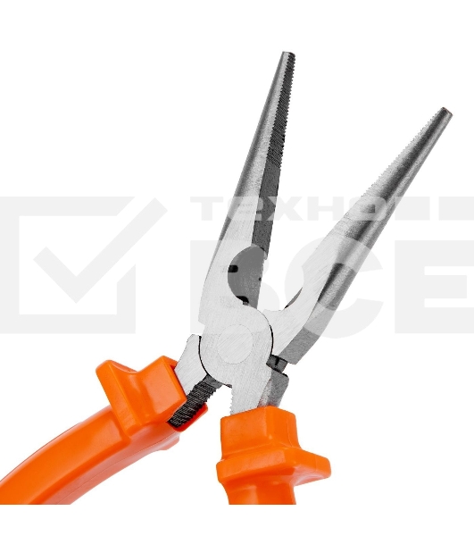 Длинногубцы Sparta Classic, 180 мм, прямые шлифованные, пластмассовые рукоятки