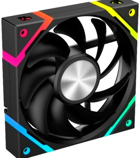 Вентилятор для корпуса Eurocase EU-FN120ARGB_12 BL YH1225 Black,120 ARGB fan 3pin+AURA 5V3pin female and male connector with brown box,3pcs in big bro