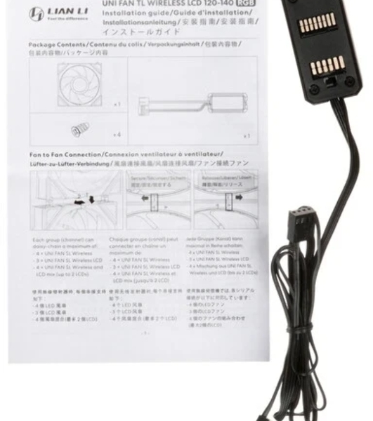 Вентилятор для корпуса Lian-Li Uni Fan TL Wireless LCD 120 LCD Reverse ARGB 120х124.5x28 черный 4-pin 31дБ (G99.12RTLLCD1W1B.R0) Ret