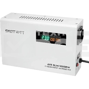 Настенный стабилизатор напряжения SMARTWATT AVR SLIM 1000RW (100W - 260W, 1000VA, 1 кВт, 50 Гц, розеток - 1, LED-дисплей