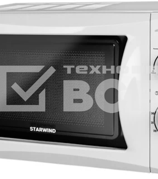 Микроволновая печь Starwind SMW3720 белый, 20 л, 700 Вт, переключатели - поворотный механизм