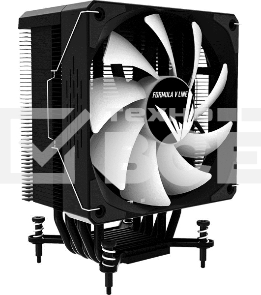 Кулер Aerocool / Formula Ice Burg EX ARPW 6P ARGB черный 120мм алюминий+медь 1600rpm 34db 4-pin 220W 155мм