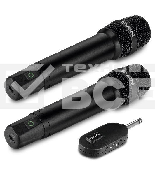 Набор беспроводных микрофонов SVEN MK-742, черный (2.4GHz, 180mAh)