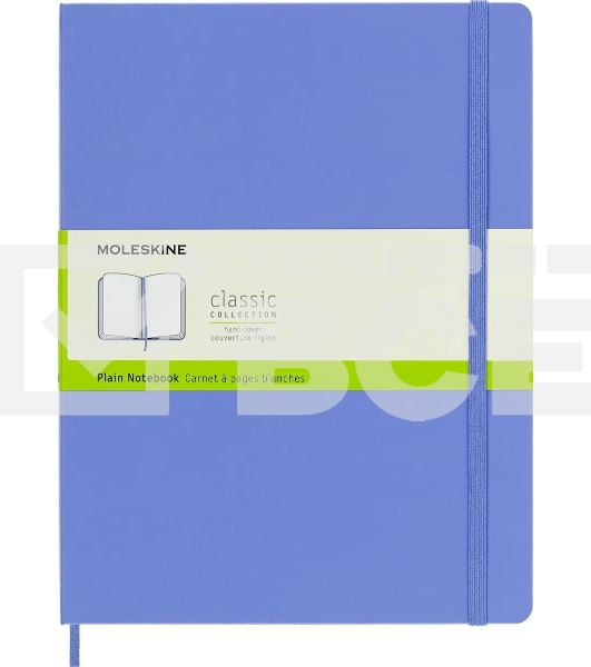 Блокнот Moleskine CLASSIC QP092B42 XLarge 190х250мм, 192 страниц, нелинованный, твердая обложка, голубая гортензия