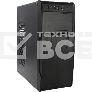 Компьютерный корпус PowerCool без ТМ, S1008BK-2U3C-NP NP (MidiTower, БЕЗ БП, черный, 2*USB3.0+2*USB Type-C +HD Audio)