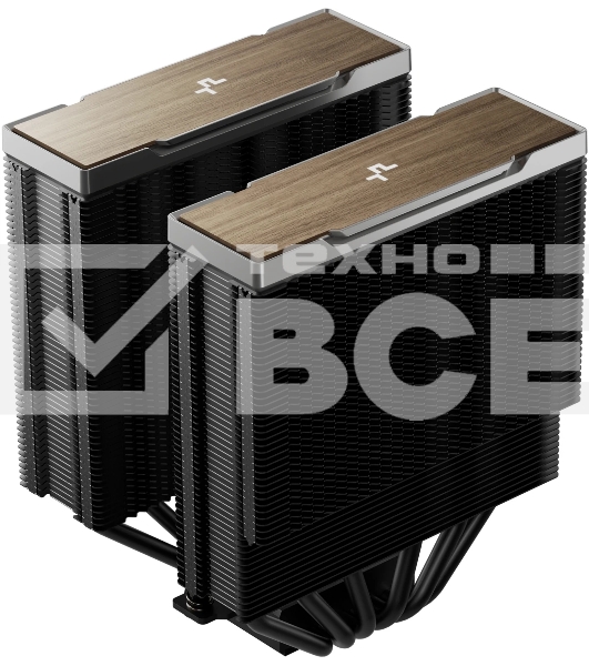 Кулер для процессора DEEPCOOL AK620 G2 LGA1851/1700/1200/115X/AM5/AM4 (8шт/кор, TDP 260W, PWM, DUAL Fan 120мм, 6 тепл. трубок, Copper Base, Wood-grain top cover, черный) RET (R-AK620G2-BKNNMN-GJD)