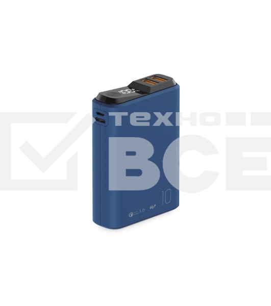 Портативный аккумулятор OLMIO QS-10, 10000mAh, 22.5W, QuickCharge3.0/PowerDelivery, LCD, темно-синий
