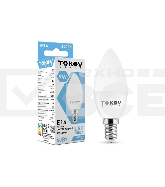 Лампа светодиодная TOKOV ELECTRIC 9 Вт С37 6500К Е14 176-264В