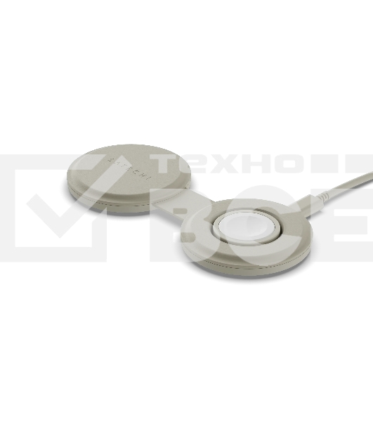 Переносное зарядное устройство Satechi Qi2 OntheGo 2-in-1 Wireless Charger, песочный