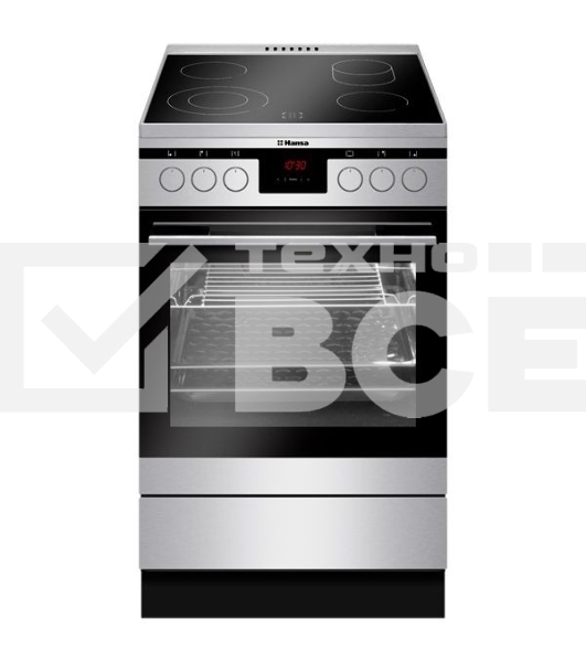 Плита электрическая Hansa FCCX58225 серебристый, конфорок 4 шт, духовка 65 л, 50 см x 85 см x 60 см