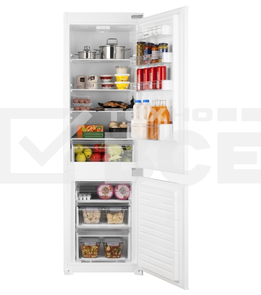 Встраиваемый холодильник Weissgauff WRKI 178 V белый двухкамерный 181/70л морозилка снизу, капельная система