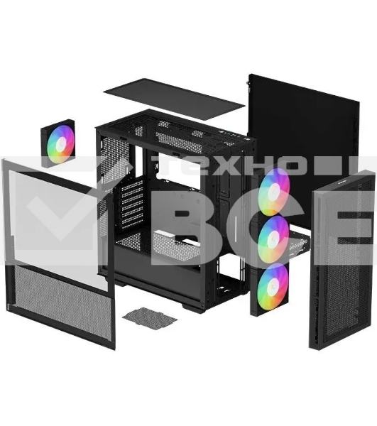 Компьютерный корпус DeepCool CH560 Black (R-CH560-BKAPE4-G-1) (ATX, без БП, 2хUSB, с окном)
