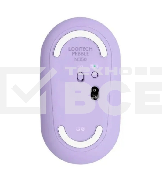 Мышь беспроводная Logitech Pebble M350 фиолетовый, 1000 dpi, радиоканал, Bluetooth, USB, кнопки - 3