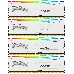 Оперативная память Kingston Fury Beast, DDR5, 128Gb (4x32 Gb), 5200 MHz, CL40, радиатор, RGb, белый, фото 1