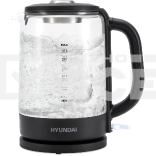 Чайник электрический Hyundai HYK-G3402 1.7л. 2200Вт серый/серебристый (корпус: стекло)