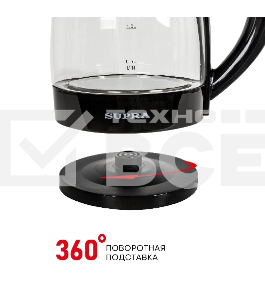 Чайник SUPRA KES-1853G 1500 Вт, 1.8 л, черный