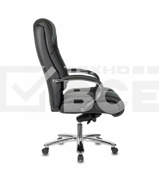 Кресло руководителя Бюрократ T-9925SL/BLACK черный, кожа, крестовина хром
