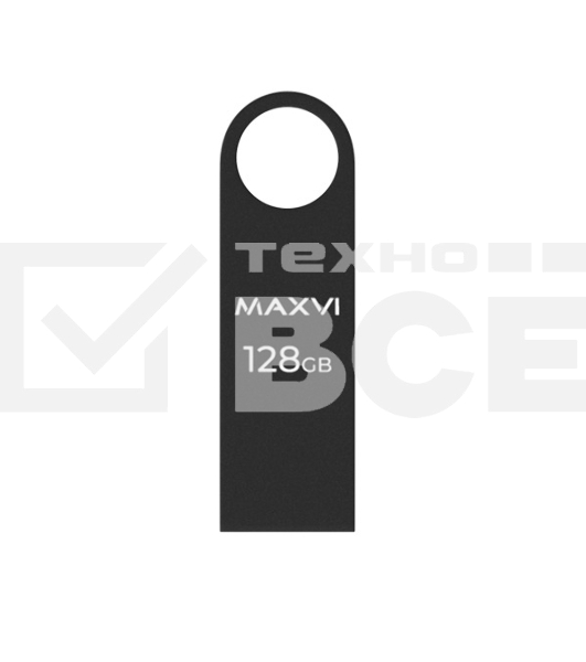 Флеш диск Maxvi MK 128GB USB 2.0 dark grey, монолит, металл