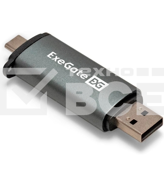 Кард-ридер ExeGate CR-201CA (кабель-адаптер USB Type-A/Type-C --> Card Reader, поддержка стандартов: SD/SDHC/MMCII/RS MMC, Micro SD/ Micro SDHC/Micro SDXC, Plug&Play, серый)