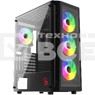 Компьютерный корпус Bloody BD-CC120F черный без БП ATX 8x120мм 1xUSB 2.0 1xUSB 3.0 audio bott PSU