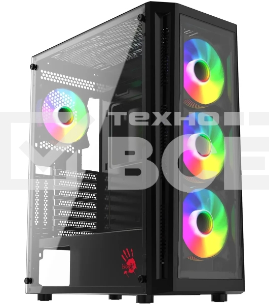 Компьютерный корпус Bloody BD-CC120F черный без БП ATX 8x120мм 1xUSB 2.0 1xUSB 3.0 audio bott PSU