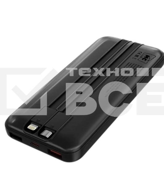 Портативный аккумулятор MORE CHOICE (4620202552792) PB35-10 10000mAh 2USB+1Type-C 3.0A 22.5W+PD20W+QC3.0, черный