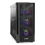 Компьютерный корпус Miditower ExeGate EVO-8227-NPX700 (ATX, БП 700NPX с вент. 12см, 2*USB+1*USB 3.0+HD Audio, черный, 3 вент. RGb, закаленное стекло), фото 1