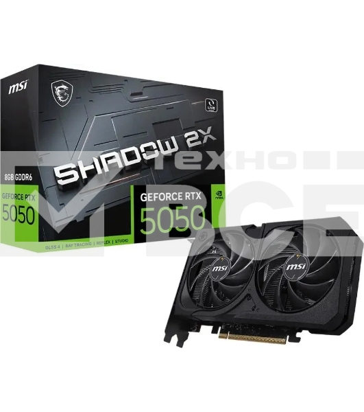 Видеокарта MSI GeForce RTX 5050 8G SHADOW 2X, NVIDIA RTX 5050, 8 ГБ GDDR6, 128 бит, PCI-e 5.0, 1xHDMI, 3xDP, 2587 МГц
