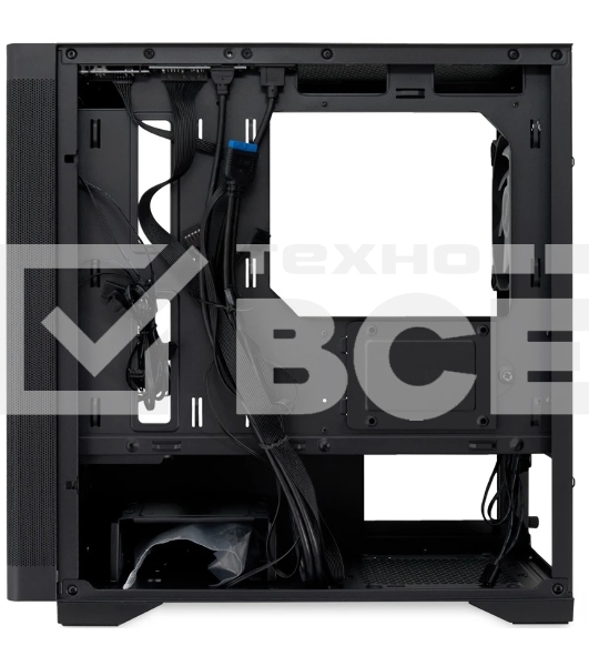 Компьютерный корпус без блока питания HSPD M320, Mesh Mini-tower, черный, slide TG, 0.45 SPCC, 2x140мм ARGb+1x120мм ARGb mATX, mITX 160/340/184мм 2x2.5