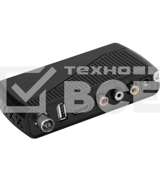 Приставка для цифрового ТВ Hyundai H-DVB500 черный, DVB-T2, DVB-T, DVB-C, HDMI, USB 2.0 х2