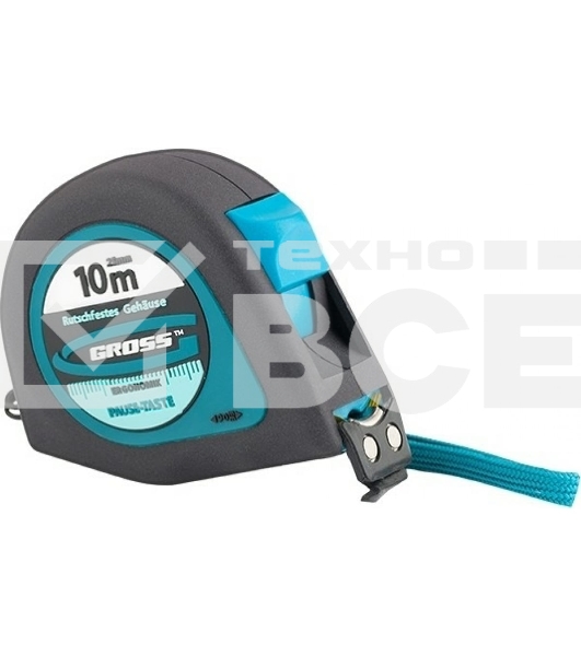 Рулетка GROSS 31105''ergonomisch'' 10м x 25мм магнитный обрезиненный зацеп