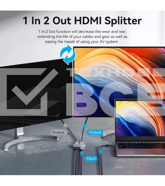 Переключатель - разветвитель Vention HDMI v2.1 двунаправленный 2x1/1x2