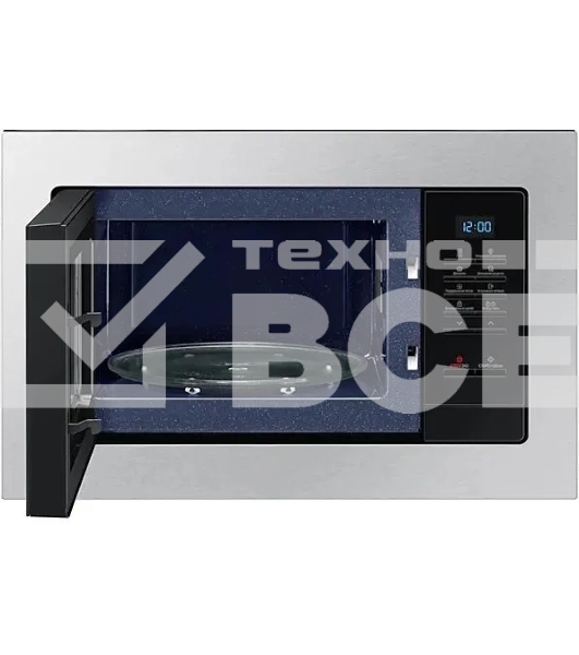 Микроволновая печь встраиваемая Samsung MS23A7013AT/BW серебристый/чёрный, 23 л, 1150 Вт, переключатели - кнопки