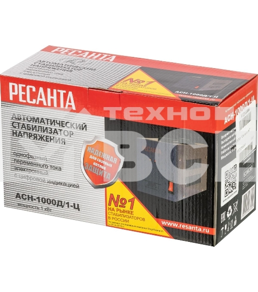 Стабилизатор напряжения Ресанта АСН-1000Д/1-Ц электронный однофазный серый