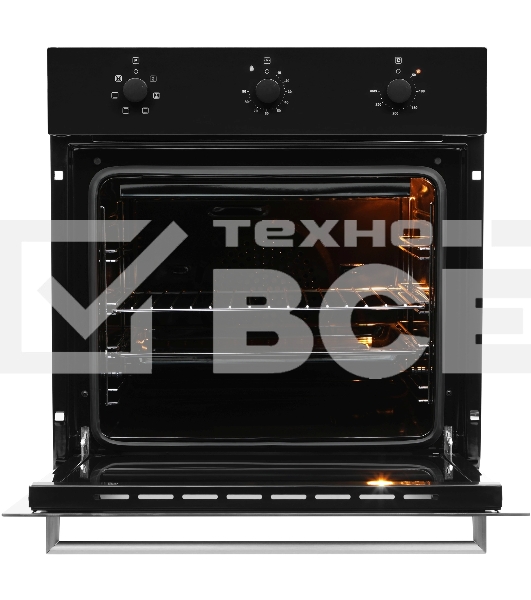 Духовой шкаф Электрический Hyundai HEO 6631 BG черное стекло