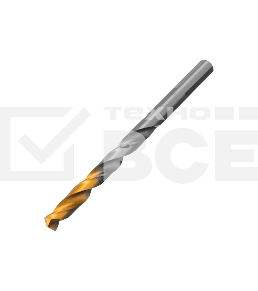 Сверло спиральное по металлу Denzel 7,5 x 109мм, Р6М5, Golden Tip